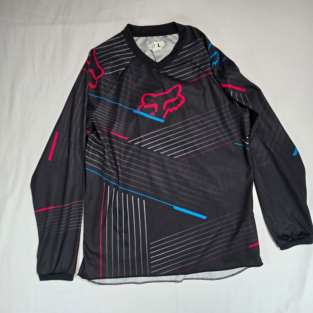 Fox Racing 180 Motocross Jersey and Pants Set Black Pink Blue Mens L / 9-10